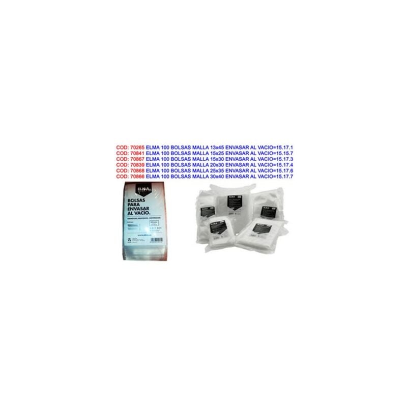 foto del prodotto elma 100 sacchetti in rete 15x25 per confezionamento sottovuoto