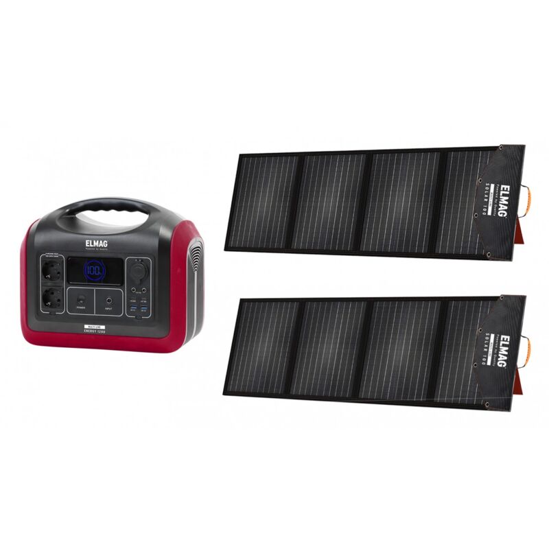 foto del prodotto elmag tragbares solargenerator set energy 1200 solar 100 duo 00402 