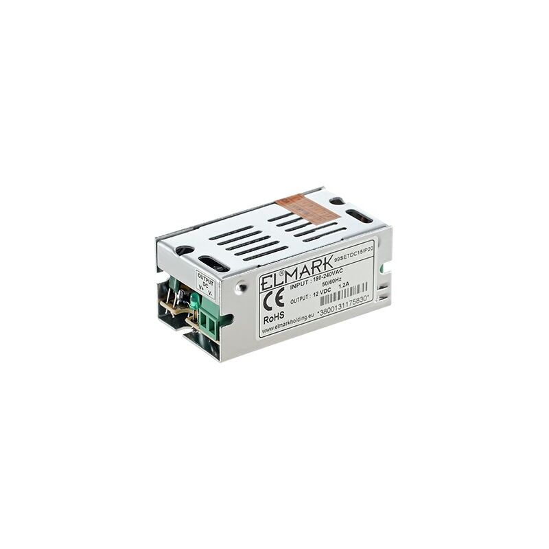 foto del prodotto elmark alimentatore led 15w 12v 1,2a in metallo ip20