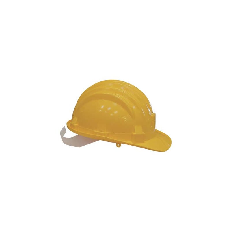 foto del prodotto elmetto casco protettivo da lavoro omologato ce en397 in polipropilene con parasudore colore giallo antinfortunistica