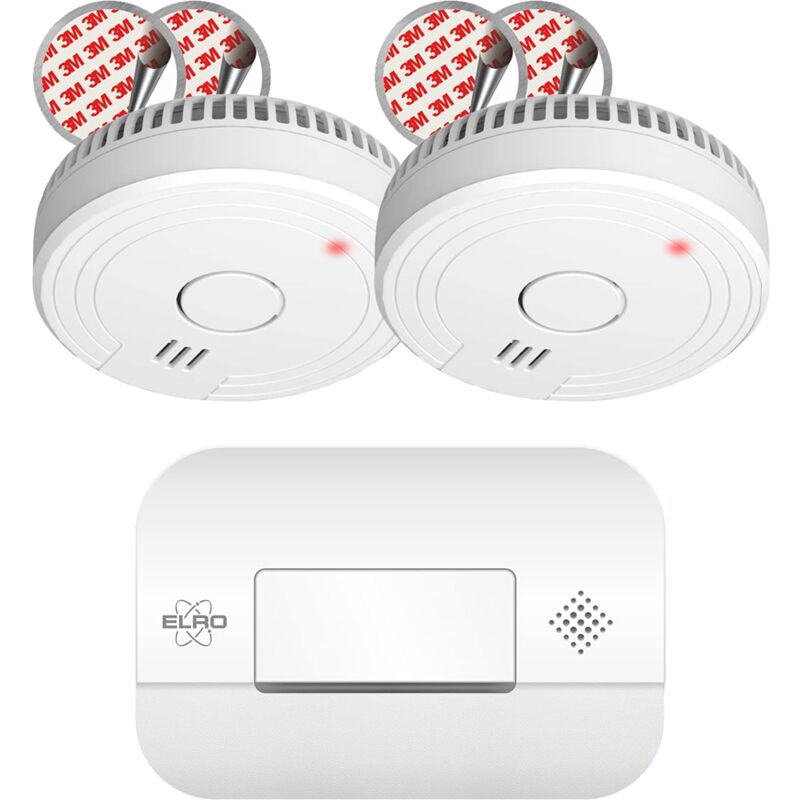 foto del prodotto elro ff1840 set di protezione antincendio rivelatore di fumo con attacco magnetico 5 anni di batteria e rivelatore di monossido di carbonio