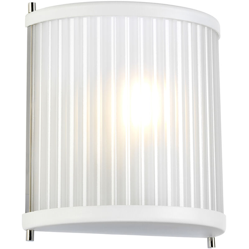 foto del prodotto elstead applique contemporanea corona acciaio bianco satinato vetro nichel 1 luce e27