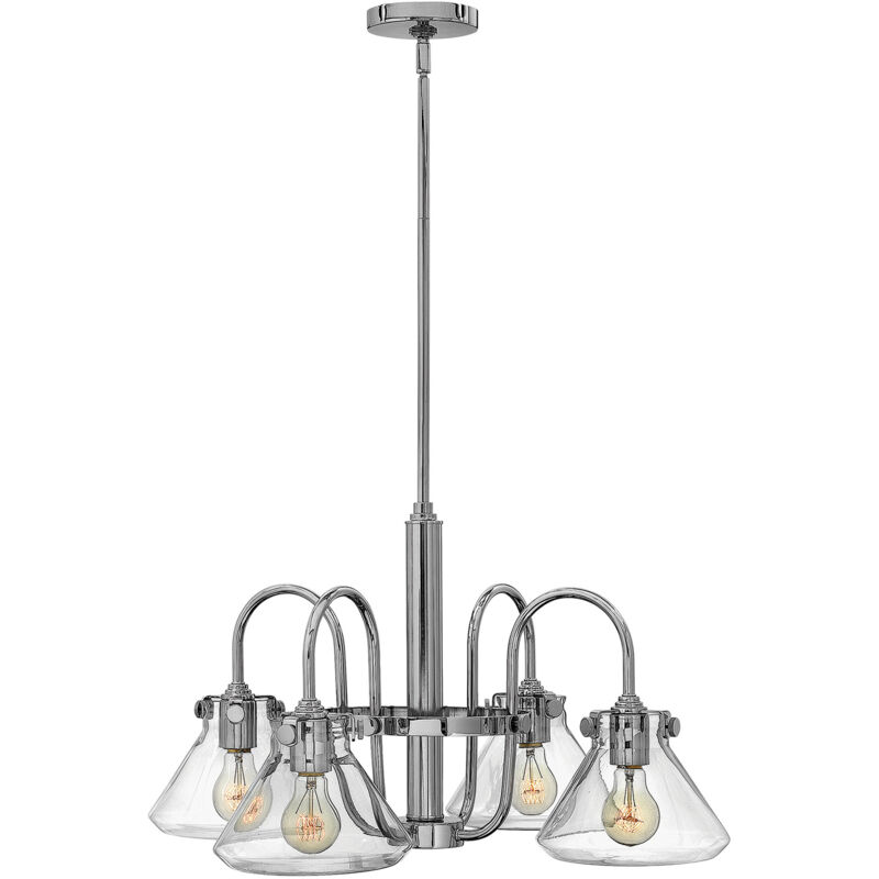 foto del prodotto elstead lampadario contemporaneo congress acciaio cromo vetro 4 luci e27