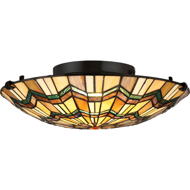 foto del prodotto elstead plafoniera tiffany alcott acciaio bronzo valiant 2 luci e27