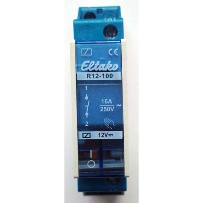 foto del prodotto eltako r12 100 12v dc rel di commutazione tensione nom. 12 v corrente di commut. max. 8 a 1 na 1 pz.