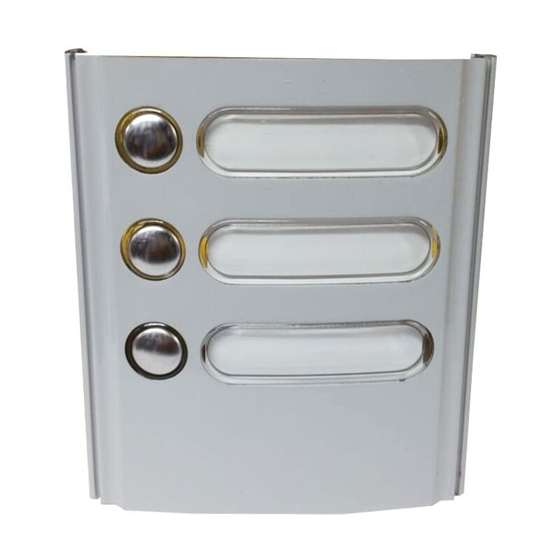 foto del prodotto elvox targa moduli con 3 tasti colore grigio serie targa 8000 8003