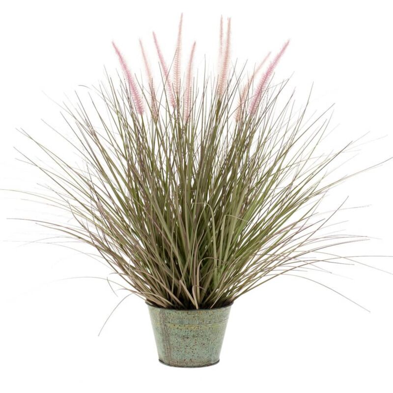 foto del prodotto emerald erba penniseto artificiale 58 cm in vaso di zinco