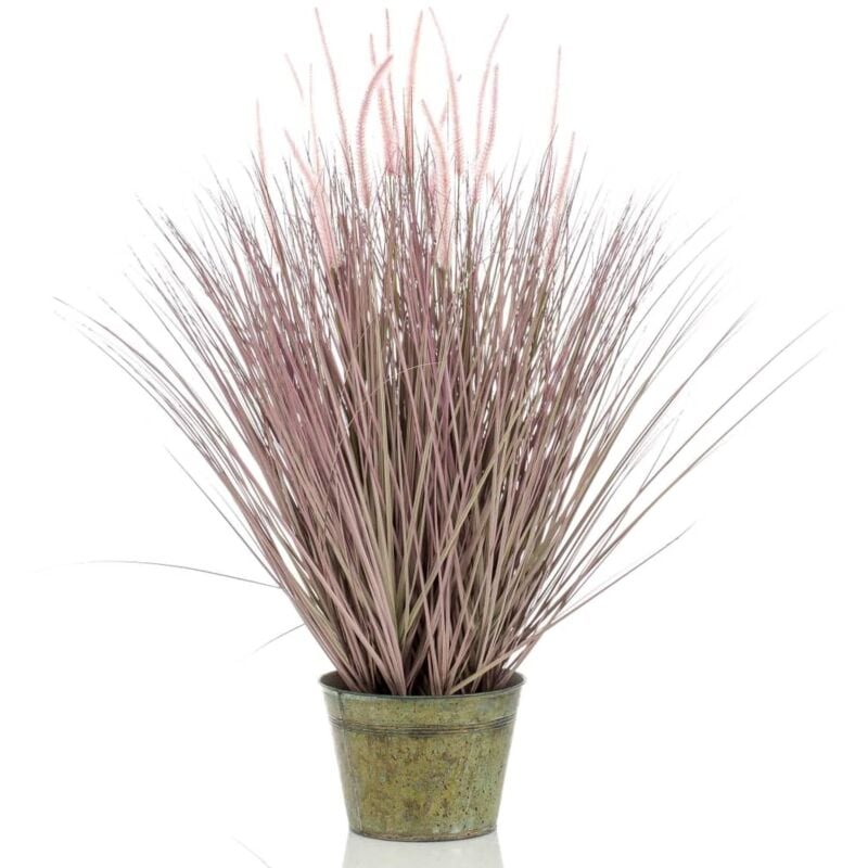 foto del prodotto emerald erba penniseto artificiale 99 cm in vaso di zinco