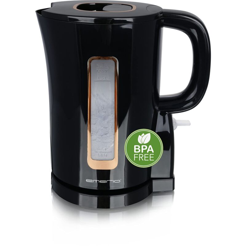 foto del prodotto emerio wk 125130 bollitore elettrico, 1,7 litri, 2200 watt, senza bpa, elemento riscaldante in acciaio inox, indicatore del livello dell acqua,