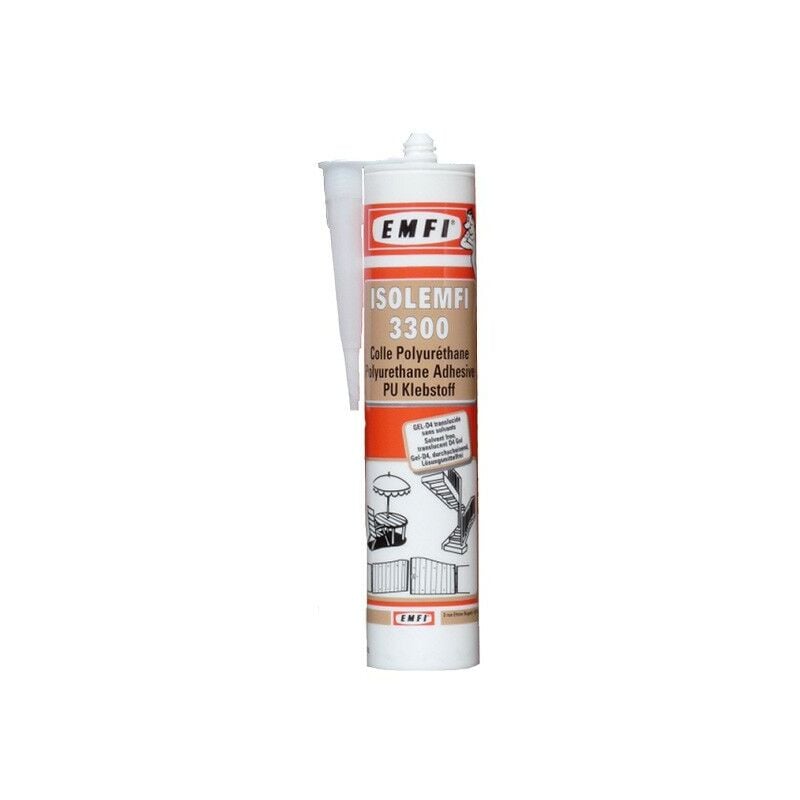 foto del prodotto emfi cartuccia isol 3300 pu gel d4 rapido trasparente per legno esterno da 300 ml 50040ae064