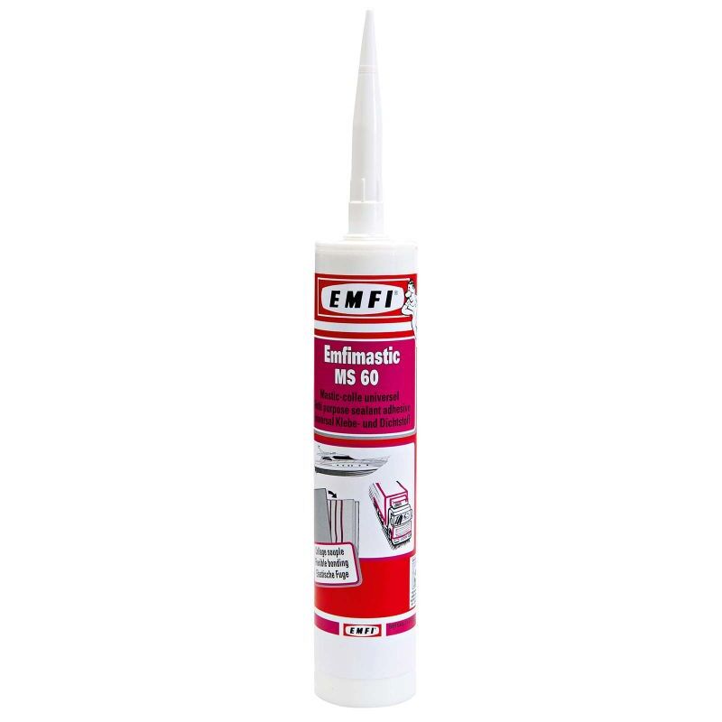 foto del prodotto emfi mastic ms60 stucco polimerico bianco cartuccia da 290 ml 75044be001