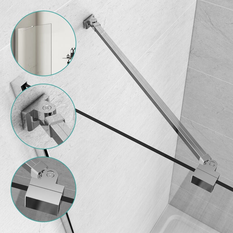 foto del prodotto emke barra stabilizzatrice da 500 mm, barra stabilizzatrice per box doccia box doccia walk in porta doccia senza telaio, barra di supporto per vetri