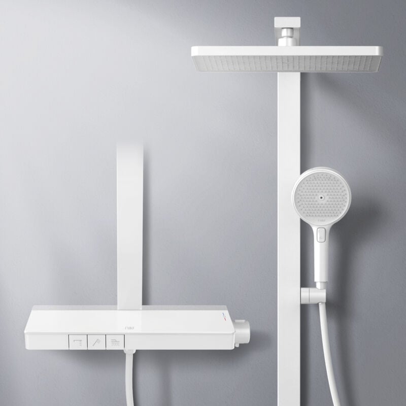 foto del prodotto emke colonne doccia termostatiche con pannello termostatico da 40 cm, asta doccia, doccetta a 4 modalit , doccia a pioggia, bocca di erogazione,