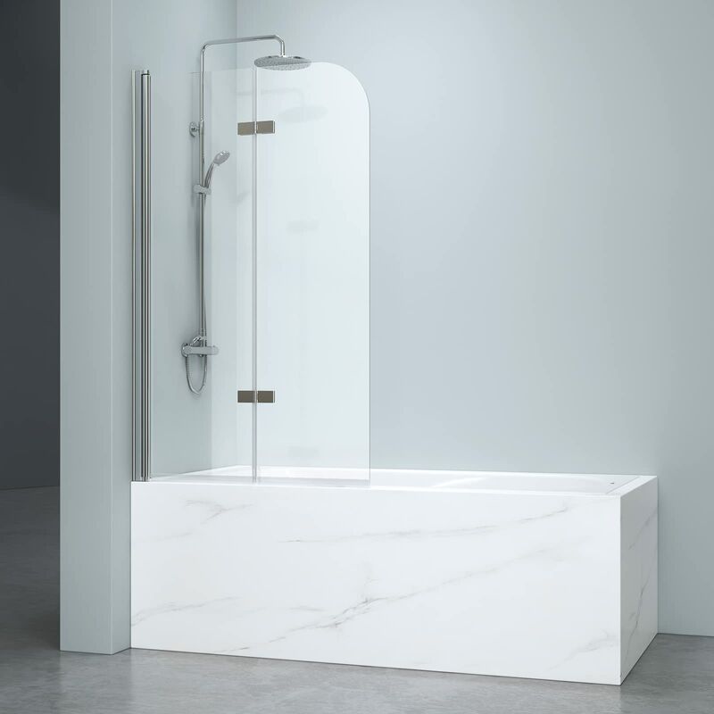foto del prodotto emke pannello divisorio doccia per vasca da bagno, 120 x 140 cm, per vasca da bagno, rivestimento facile da pulire
