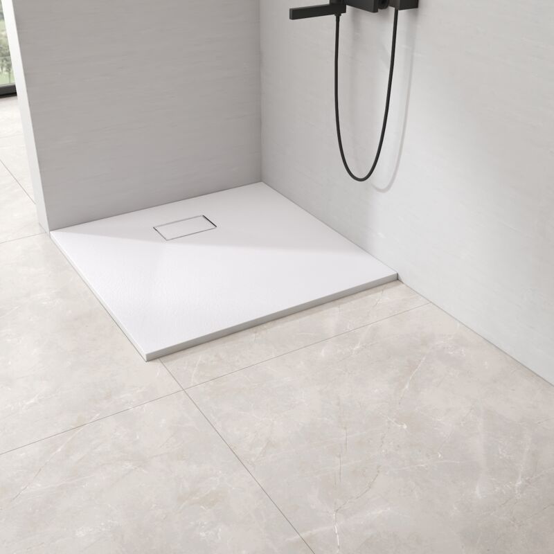 foto del prodotto emke piatto doccia, piatto doccia antiscivolo piatto doccia smc tagliato su misura 90x90cm bianco