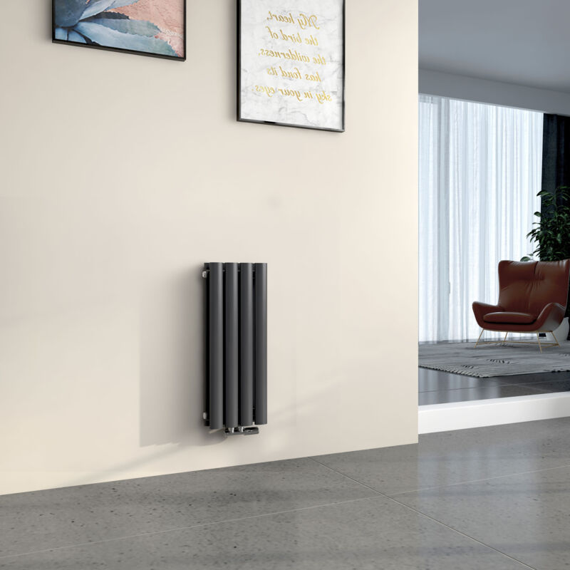 foto del prodotto emke radiatore termoarredo termosifoni ad acqua calda in acciaio tubo tondo antracite 600 x 240 mm doppio strato
