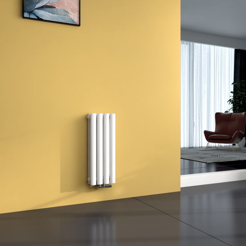 foto del prodotto emke radiatore termoarredo termosifoni ad acqua calda in acciaio tubo tondo bianco 600 x 240 mm doppio strato