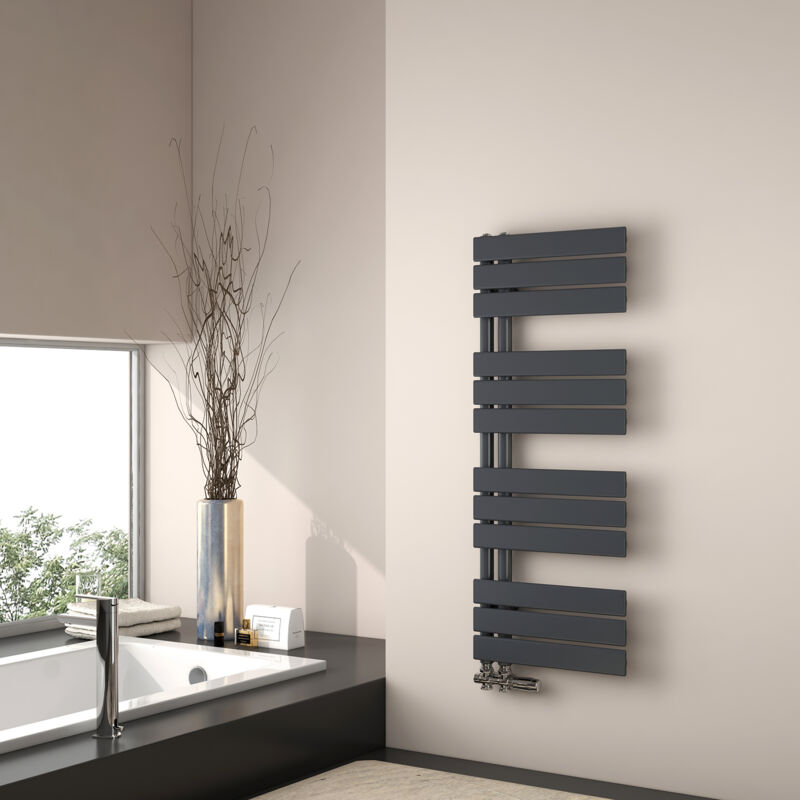 foto del prodotto emke scaldasalviette ad acqua calda, 1041x400 mm scaldasalviette a pannello piatto antracite