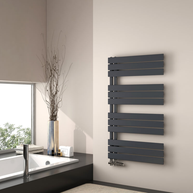 foto del prodotto emke scaldasalviette ad acqua calda, 1041x600 mm scaldasalviette a pannello piatto antracite