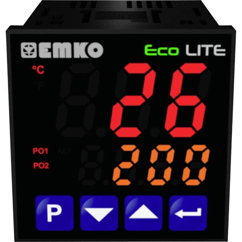 foto del prodotto emko ecolite.4.5.1r.0.0 termostato pt100, j, k, r, s, t, l 199 fino a 999 c rel 5 a l x l x a 90 x 48 x 48 mm