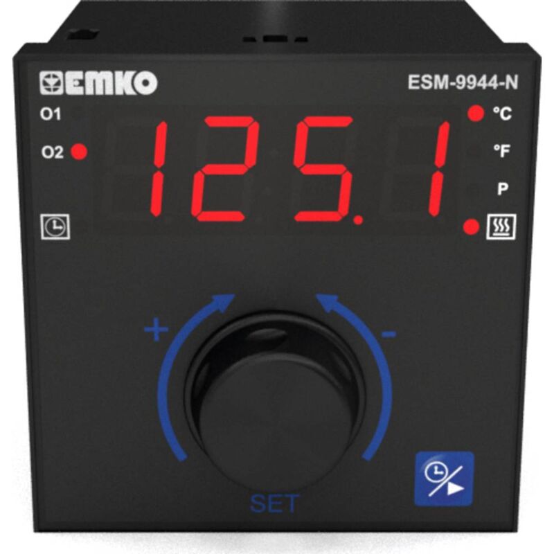 foto del prodotto emko esm 9944 n 2 punti, p, pi, pd, pid termostato pt100, j, k, r, s 200 fino a 1700 c rel 7 a, rel 5 a l x l x a 