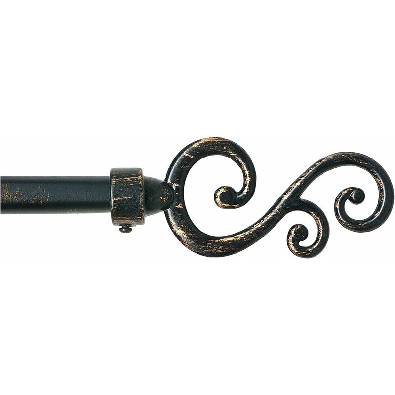 foto del prodotto emmevi mv s.p.a. bastone tenda ferro estendibile 160 300 asta scorritenda modello spirali nero oro