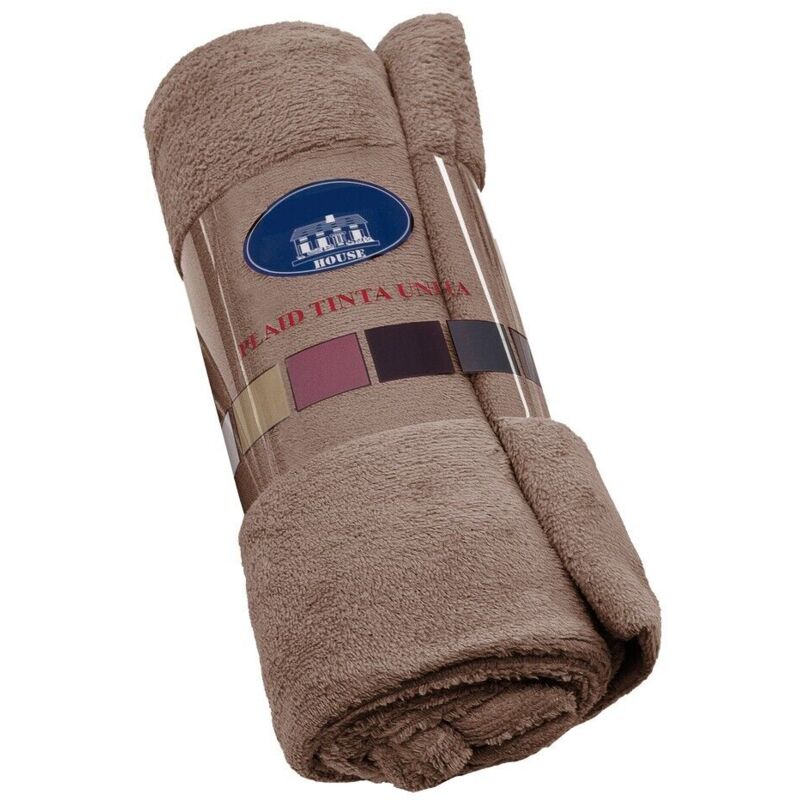 foto del prodotto emmevi mv s.p.a. coperta plaid morbida vellutata pile caldo soffice avvolgente divano letto poltrona beige 130x160 cm