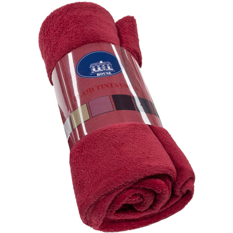 foto del prodotto emmevi mv s.p.a. coperta plaid morbida vellutata pile caldo soffice avvolgente divano letto poltrona bordeaux 130x160 cm