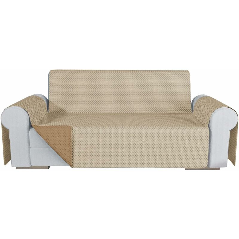 foto del prodotto emmevi mv s.p.a. copridivano double face moderno salvadivano lavabile fodera proteggi divano beige 100 made in italy 2 posti