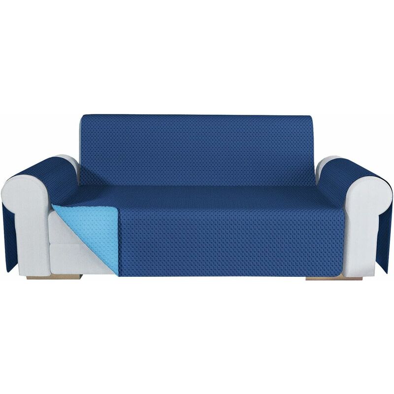 foto del prodotto emmevi mv s.p.a. copridivano double face moderno salvadivano lavabile fodera proteggi divano blu 100 made in italy 4 posti