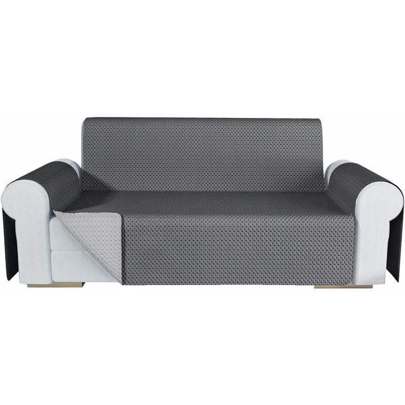 foto del prodotto emmevi mv s.p.a. copridivano double face moderno salvadivano lavabile fodera proteggi divano grigio 100 made in italy 4 posti