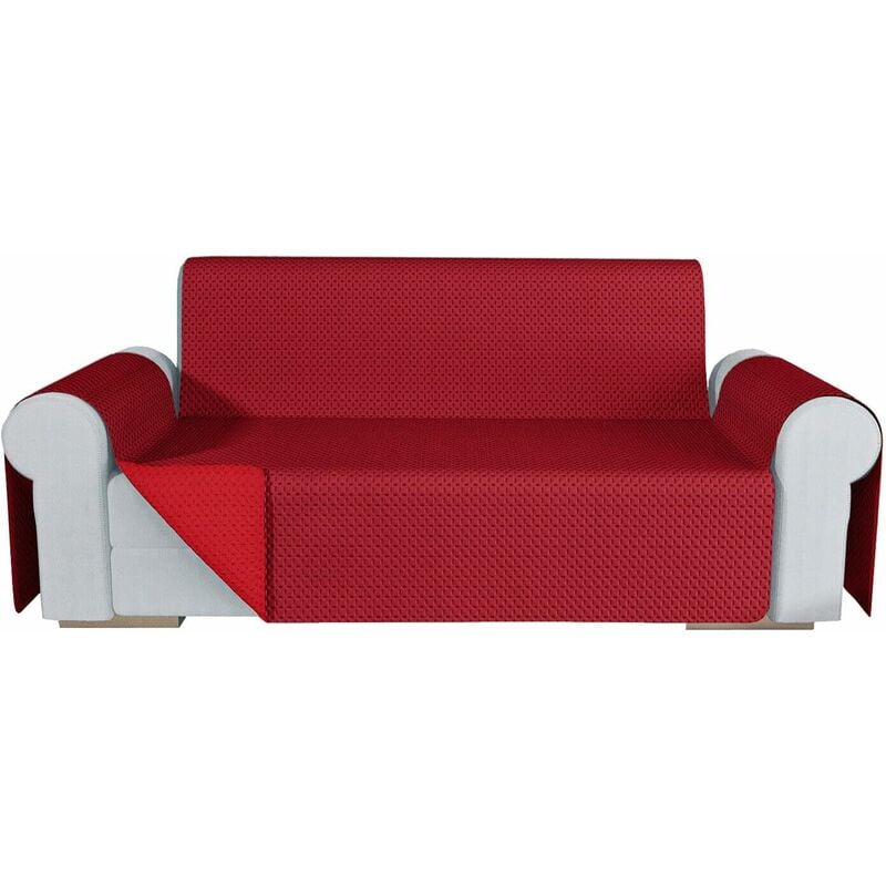foto del prodotto emmevi mv s.p.a. copridivano double face moderno salvadivano lavabile fodera proteggi divano rosso 100 made in italy 3 posti