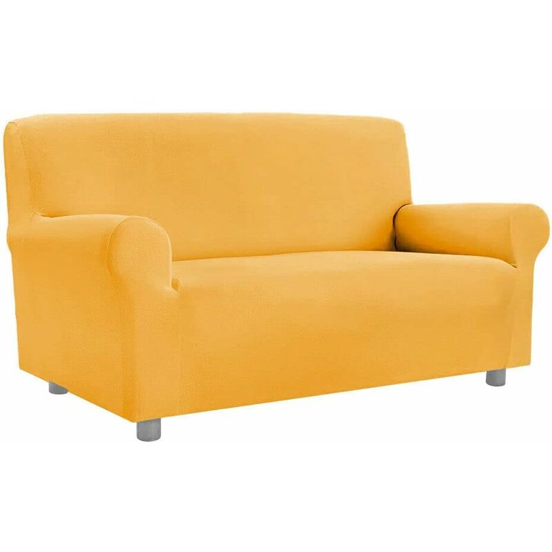 foto del prodotto emmevi mv s.p.a. copridivano elasticizzato universale con braccioli 100 made in italy salva divano poltrona giallo 2 posti