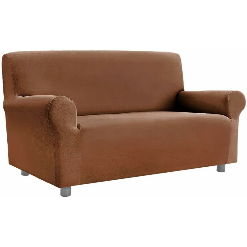 foto del prodotto emmevi mv s.p.a. copridivano elasticizzato universale con braccioli 100 made in italy salva divano poltrona marrone 2 posti
