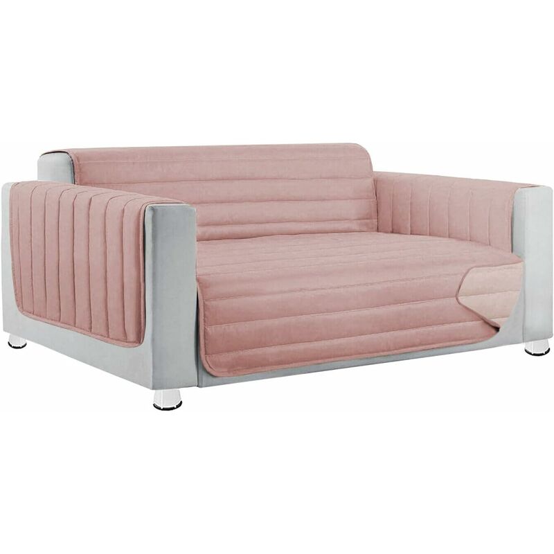 foto del prodotto emmevi mv s.p.a. copridivano imbottito double face trapuntato salva proteggi divano morbido elegante rosa 4 posti