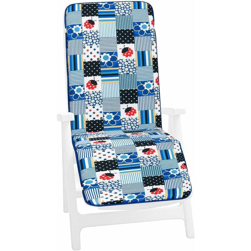 foto del prodotto emmevi mv s.p.a. cuscino sdraio copri poltrona pieghevole morbido coccinella poggiapiedi relax 100 made in italy blu