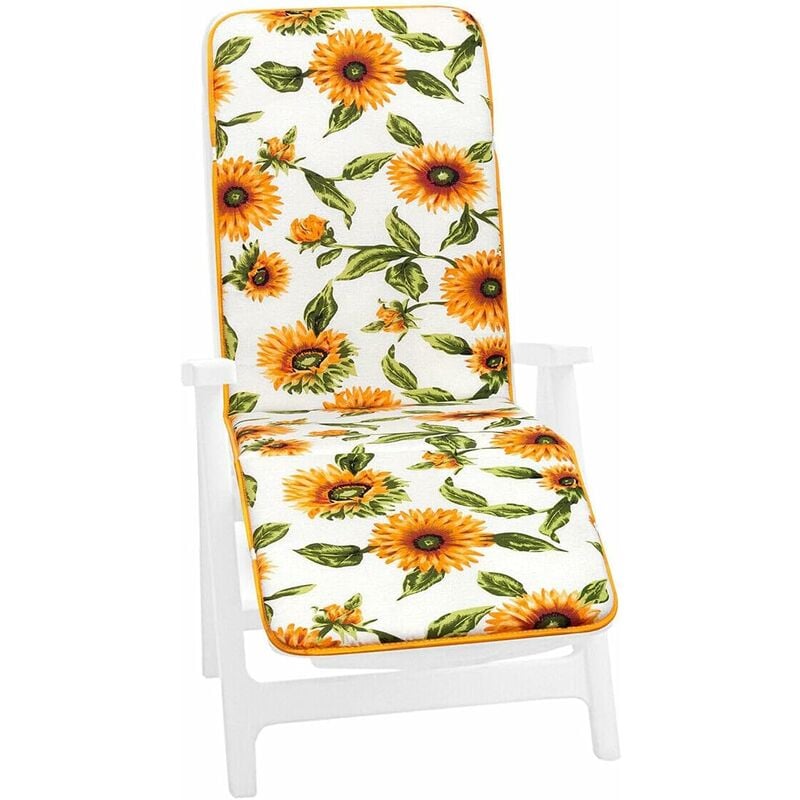 foto del prodotto emmevi mv s.p.a. cuscino sdraio poltrona morbido girasoli copri lettino relax pieghevole 100 made in italy bianco