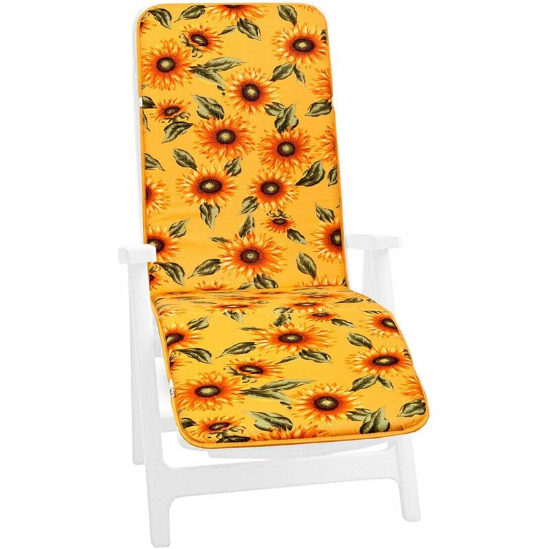 foto del prodotto emmevi mv s.p.a. cuscino sdraio poltrona morbido girasoli copri lettino relax pieghevole 100 made in italy giallo