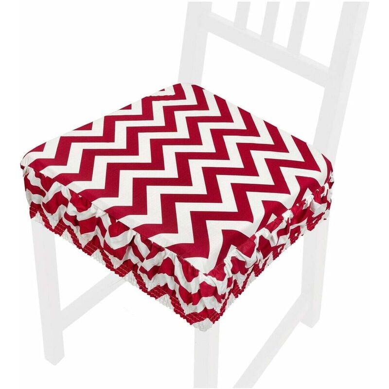 foto del prodotto emmevi mv s.p.a. cuscino sedia cotone sfoderabile lavabile fascia elastica coprisedia a righe zig zag 100 made in italy rosso