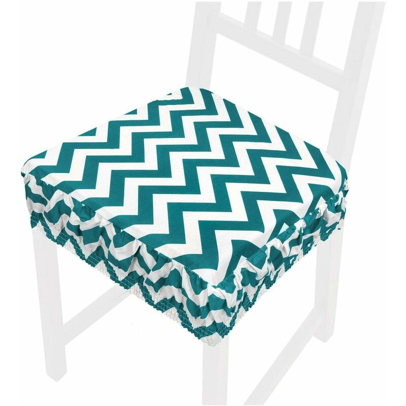 foto del prodotto emmevi mv s.p.a. cuscino sedia cotone sfoderabile lavabile fascia elastica coprisedia a righe zig zag 100 made in italy verde