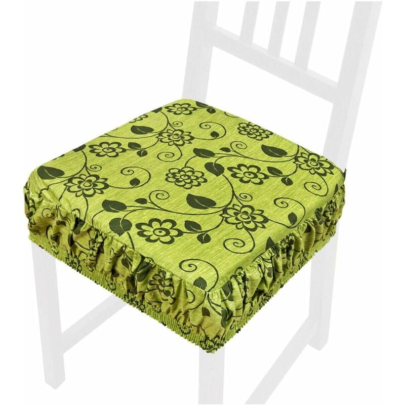 foto del prodotto emmevi mv s.p.a. cuscino sedia cotone sfoderabile lavabile fascia elastica coprisedia fiorito 100 made in italy verde