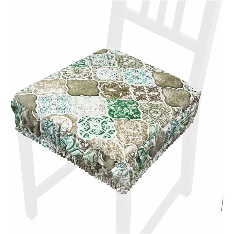 foto del prodotto emmevi mv s.p.a. cuscino sedia cotone sfoderabile lavabile fascia elastica coprisedia maiolica gotica 100 made in italy