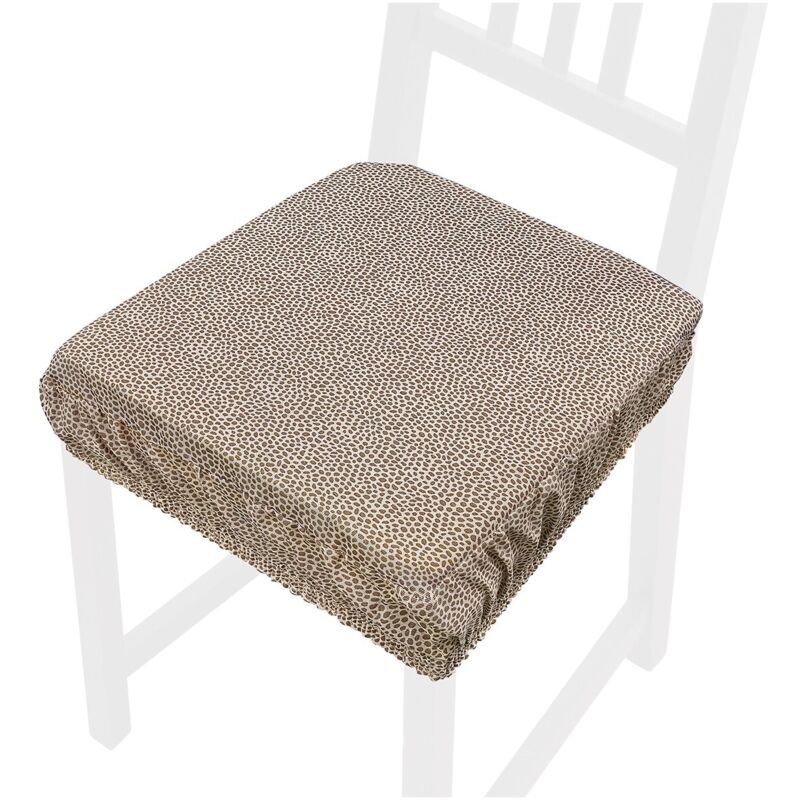 foto del prodotto emmevi mv s.p.a. cuscino sedia maculato cotone sfoderabile morbido lavabile coprisedia con fascia elastica marrone