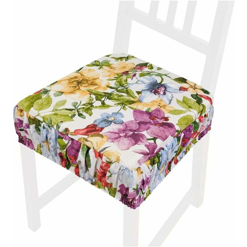 foto del prodotto emmevi mv s.p.a. cuscino sedia morbido sfoderabile coprisedia cotone lavabile vivace fiorito 100 made in italy viola