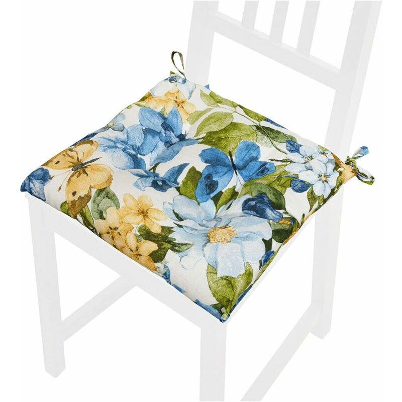 foto del prodotto emmevi mv s.p.a. cuscino sedia morbido universale coprisedia cotone imbottito fiorito 100 made in italy blu