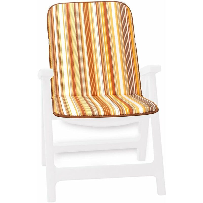 foto del prodotto emmevi mv s.p.a. cuscino sedia poltrona 100 made in italy coprisedia giardino schienale pieghevole a righe giallo