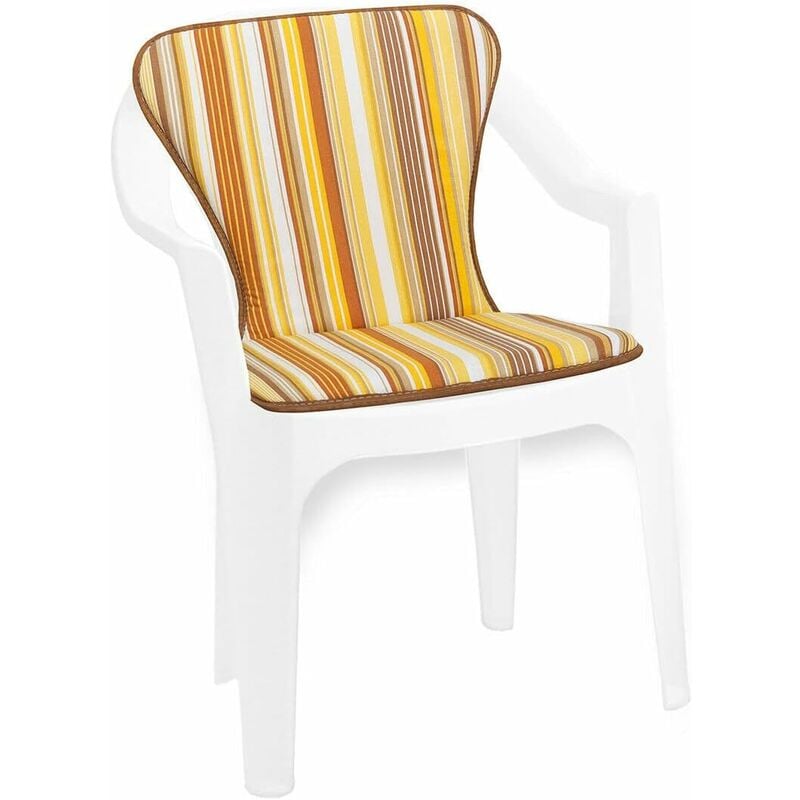 foto del prodotto emmevi mv s.p.a. cuscino sedia poltrona giardino coprisedia seduta schienale morbido 100 made in italy a righe giallo