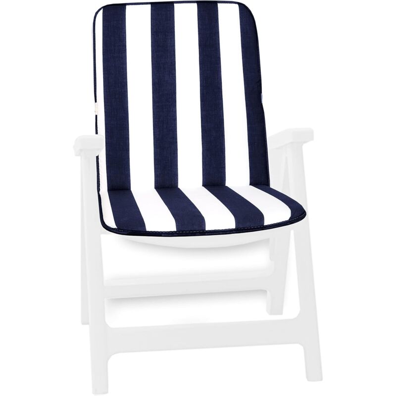 foto del prodotto emmevi mv s.p.a. cuscino sedia poltrona morbido a righe coprisedia giardino interno esterno 100 made in italy blu