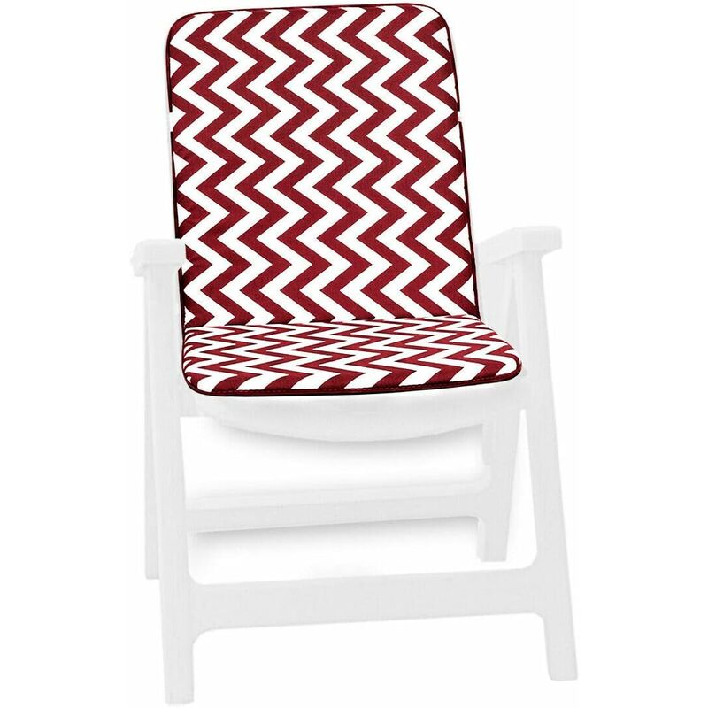 foto del prodotto emmevi mv s.p.a. cuscino sedia poltrona morbido a righe zig zag casa giardino interno esterno 100 made in italy rosso