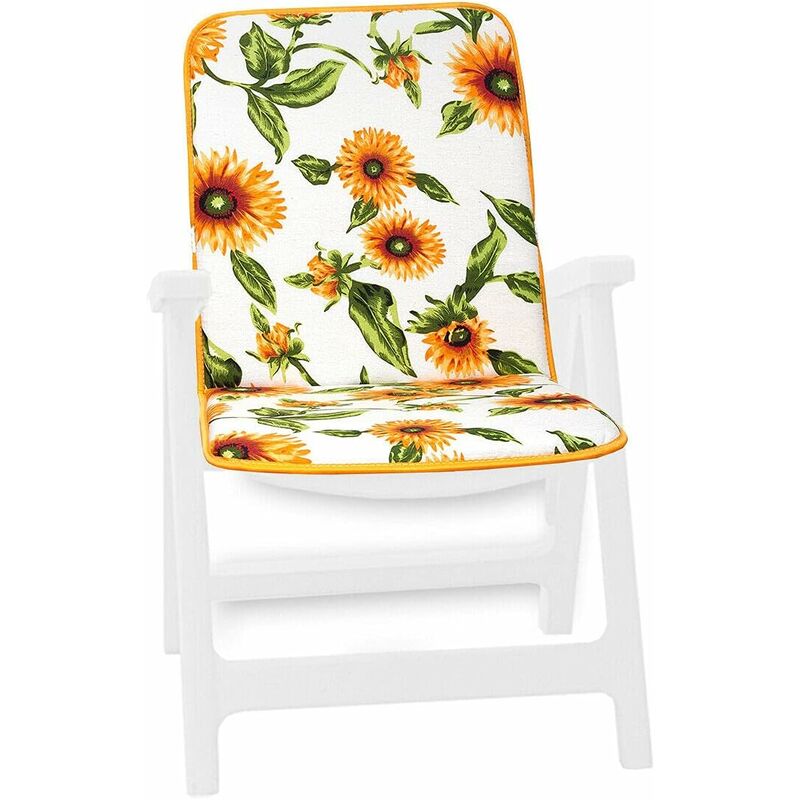 foto del prodotto emmevi mv s.p.a. cuscino sedia poltrona morbido girasoli coprisedia giardino interno esterno 100 made in italy bianco